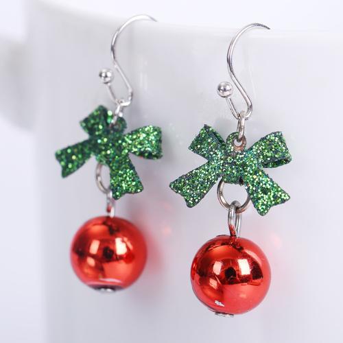 Christmas Earrings, Zinc Alloy, Christmas Design & fashion jewelry & for woman, 40mm 