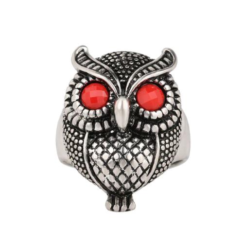 Bague en alliage de zinc, hibou, bijoux de mode & unisexe & normes différentes pour le choix, plus de couleurs à choisir, Vendu par PC