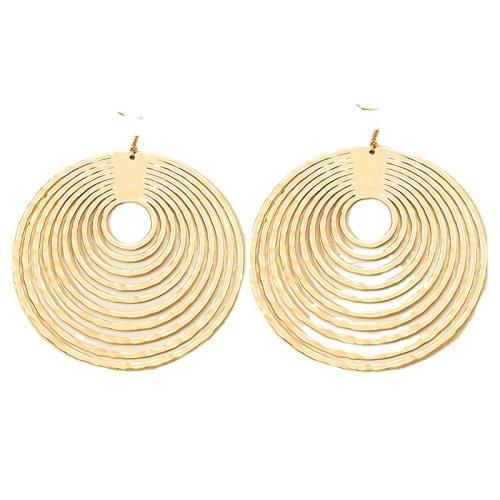 Zinc Alloy Drop Earring, fashion jewelry & for woman & hollow, golden, 60mm 