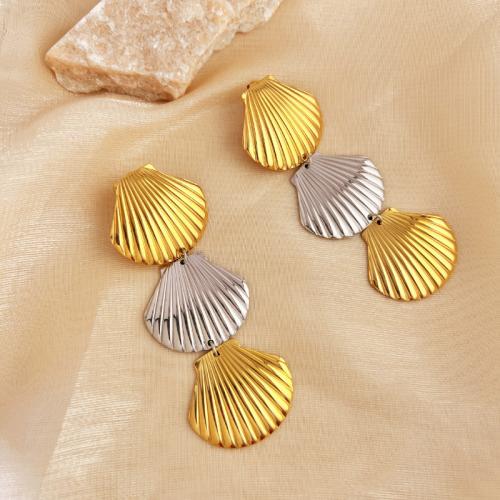 Stainless Steel Drop Earring, 304 Stainless Steel, Shell, fashion jewelry & for woman 