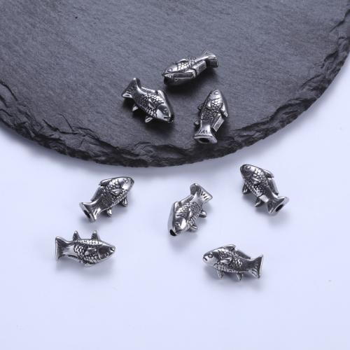 Stainless Steel Beads, 304 Stainless Steel, Fish, plated, DIY [