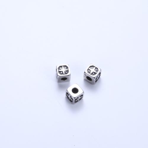 Stainless Steel Beads, 304 Stainless Steel,  Square, plated, DIY [