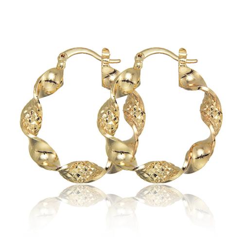 Brass Hoop Earring, plated, fashion jewelry & for woman 