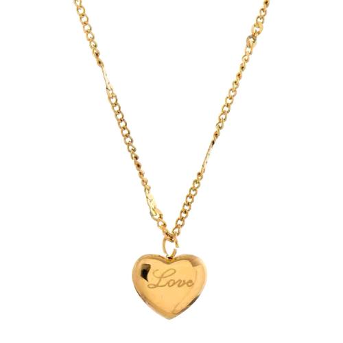 Zinc Alloy Necklace, Heart, plated, fashion jewelry & for woman, golden cm 