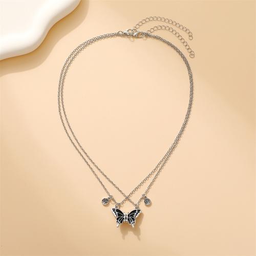 Enamel Zinc Alloy Necklace, plated, 2 pieces & for woman Approx 45-50 cm [