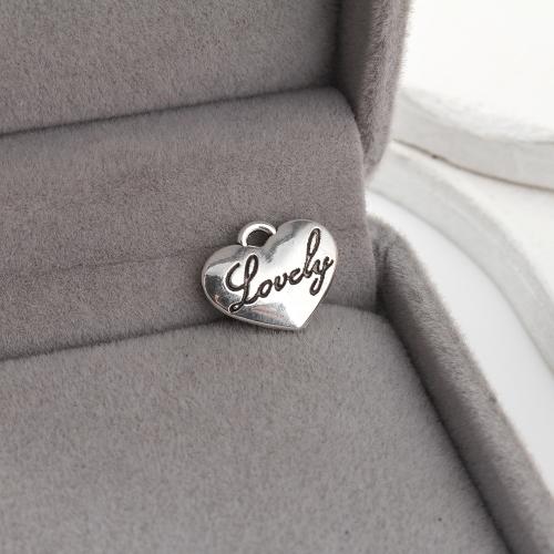 Zinc Alloy Heart Pendants, plated, DIY 