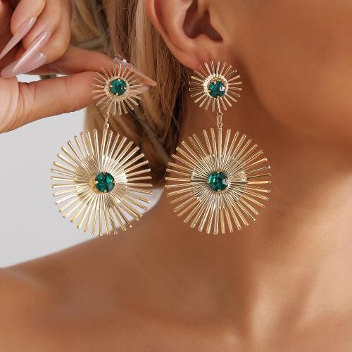 Zinc Alloy Drop Earring, plated, for woman & with rhinestone 