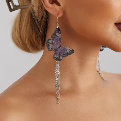 Zinc Alloy Drop Earring, with Plastic, Butterfly, plated & for woman 