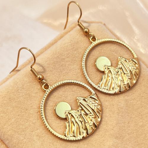 Stainless Steel Drop Earring, 304 Stainless Steel, fashion jewelry & for woman & hollow, golden 