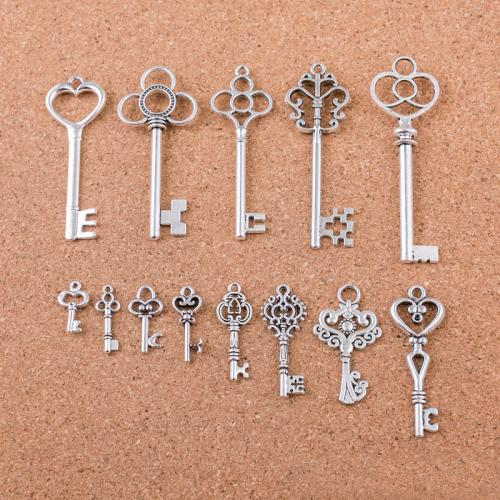 Zinc Alloy Key Pendants, 13 pieces & DIY [