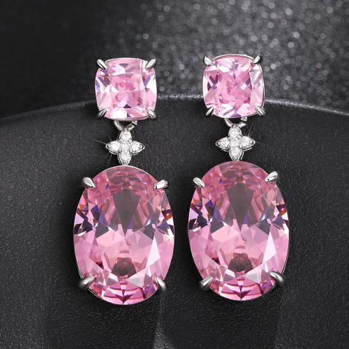 Cubic Zirconia Micro Pave Brass Earring, fashion jewelry & micro pave cubic zirconia & for woman 