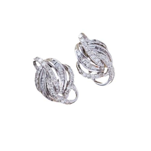 Cubic Zirconia Micro Pave Brass Earring, fashion jewelry & micro pave cubic zirconia & for woman 