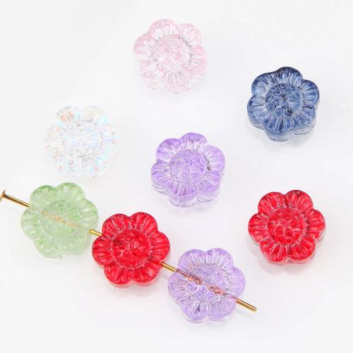 Floral Glass Beads, Flower, DIY 13mm 