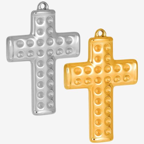 Stainless Steel Pendant Setting, 304 Stainless Steel, Cross, Vacuum Ion Plating, DIY 