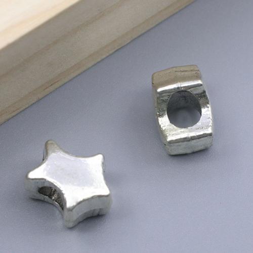 Zinc Alloy Star Beads, antique silver color plated, DIY 