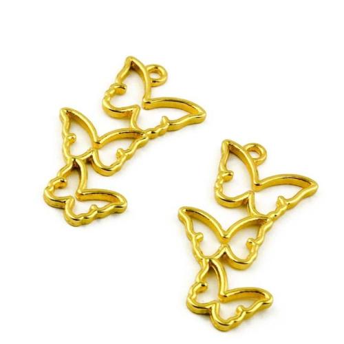 Zinc Alloy Animal Pendants, Butterfly, gold color plated, DIY [