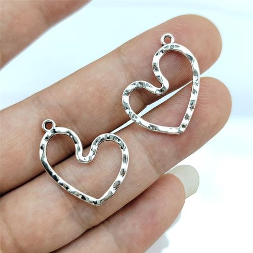 Zinc Alloy Heart Pendants, antique silver color plated, DIY [