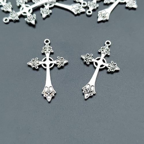 Zinc Alloy Cross Pendants, antique silver color plated, DIY [