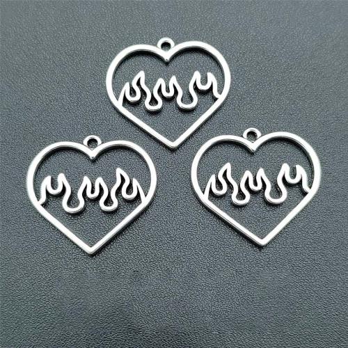 Zinc Alloy Heart Pendants, antique silver color plated, DIY [