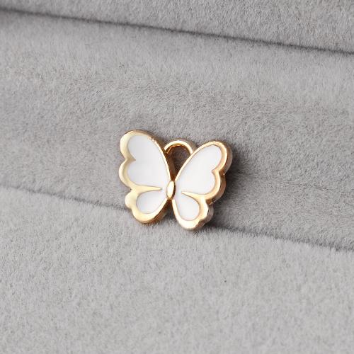 Zink Legierung Emaille Anhänger , Zinklegierung, Schmetterling, goldfarben plattiert, DIY, 13x1x10mm, 1000PCs/Tasche, verkauft von Tasche[