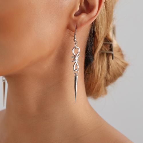 Zinc Alloy Drop Earring, platinum color plated & for woman 