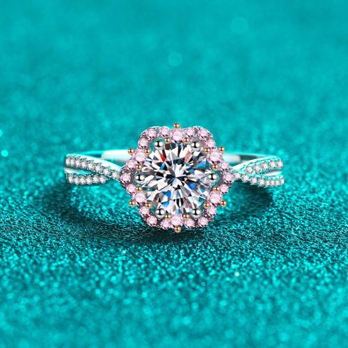 925 Sterling Silver Finger Ring, Flower  & for woman, US Ring 