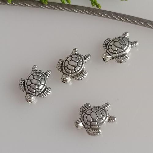 Pendentifs animaux en alliage de zinc, tortue, Plaqué de couleur d'argent, DIY Environ 2mm Vendu par sac