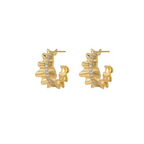 Cubic Zirconia Micro Pave Brass Earring, fashion jewelry & micro pave cubic zirconia & for woman 