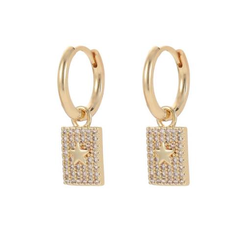 Cubic Zirconia Micro Pave Brass Earring, fashion jewelry & micro pave cubic zirconia & for woman 