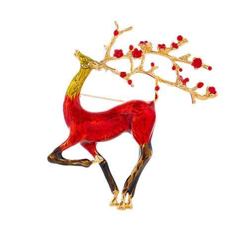 Enamel Brooch, Zinc Alloy, Deer, fashion jewelry & for woman 