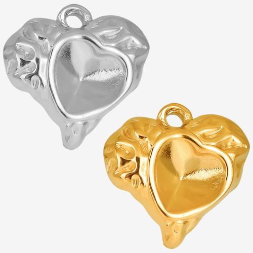 Stainless Steel Pendant Setting, 304 Stainless Steel, Heart, Vacuum Ion Plating, DIY 