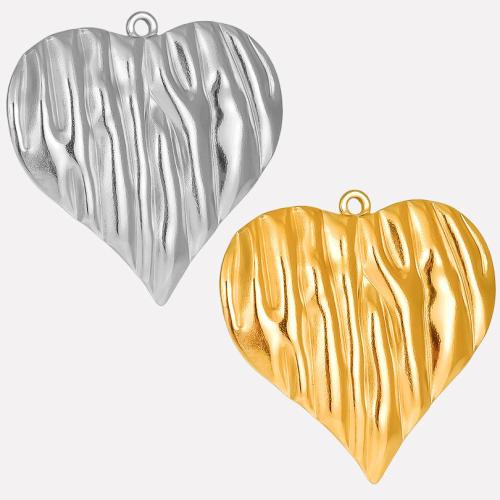 Stainless Steel Heart Pendants, 304 Stainless Steel, Vacuum Ion Plating, DIY 