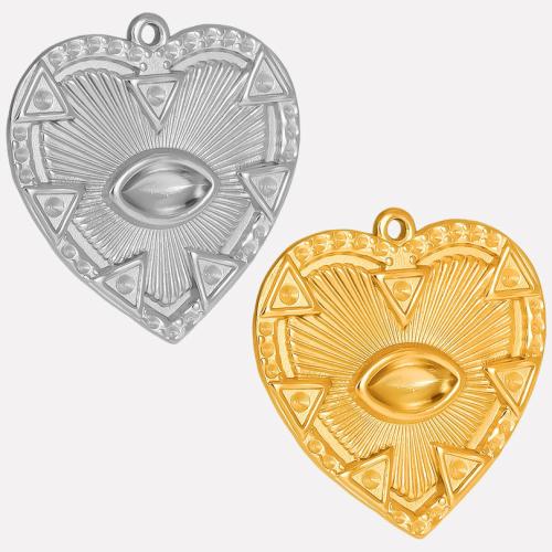 Stainless Steel Pendant Setting, 304 Stainless Steel, Heart, Vacuum Ion Plating, DIY 