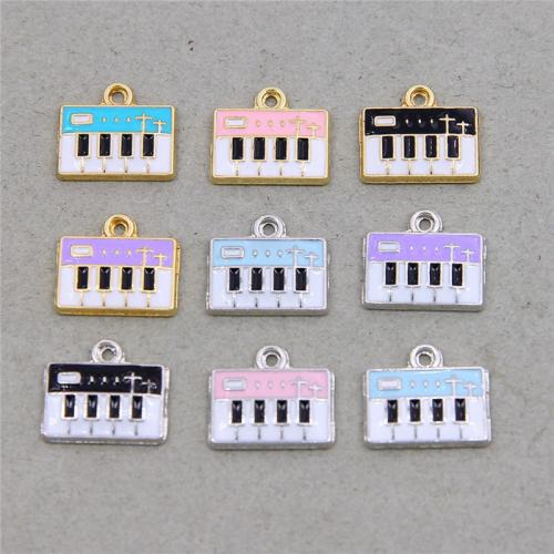 Zinc Alloy Enamel Pendants, Piano, plated, DIY [