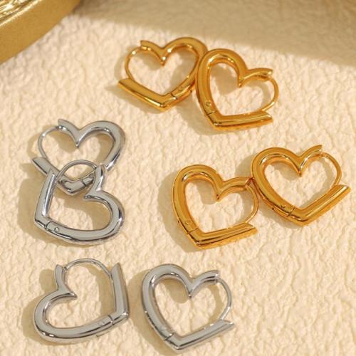 Stainless Steel Leverback Earring, 304 Stainless Steel, Heart, plated, fashion jewelry & for woman 