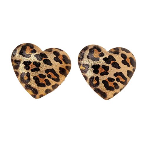 Zinc Alloy Stud Earring, Heart, plated, for woman, gold 