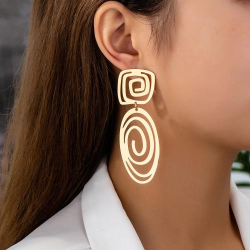 Zinc Alloy Drop Earring, plated, for woman, gold 