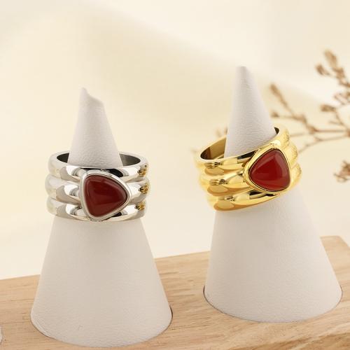 Piedras preciosas de acero inoxidable anillo de dedo, acero inoxidable 304, con turquesa, Recubrimiento iónico al vacío, diverso tamaño para la opción & para mujer, más colores para la opción, Vendido por UD