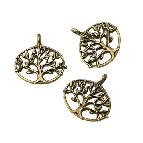 Zinc Alloy Jewelry Pendants, Tree, antique brass color plated, DIY 