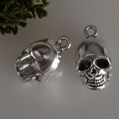 Zinc Alloy Skull Pendants, antique silver color plated, DIY [