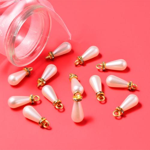 Fashion Plastic Pendants, ABS Plastic Pearl, with Iron, DIY & with rhinestone 