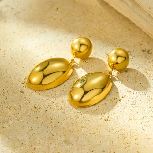 Stainless Steel Drop Earring, 304 Stainless Steel, 18K gold plated, fashion jewelry & for woman, golden 