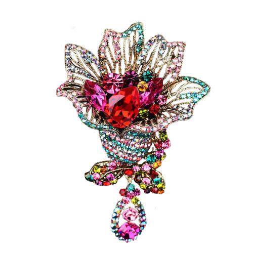 Crystal Brooch, Zinc Alloy, with Crystal, fashion jewelry & for woman & with rhinestone 