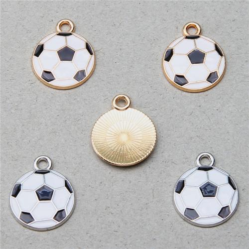 Zinc Alloy Enamel Pendants, Football, plated, DIY 