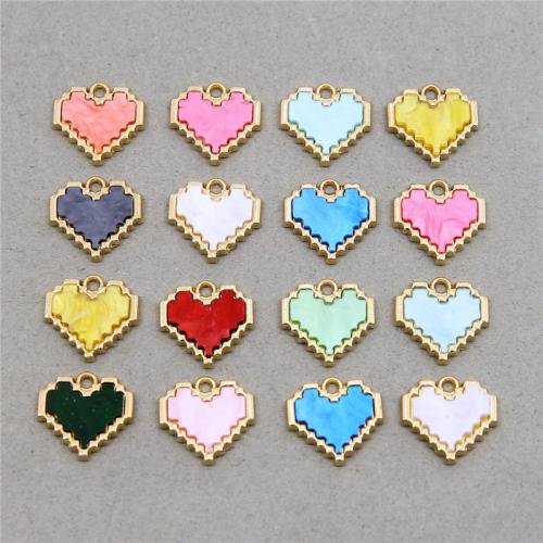 Zinc Alloy Enamel Pendants, Heart, plated, DIY [