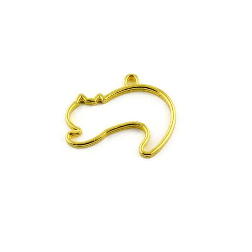 Zinc Alloy Animal Pendants, Cat, gold color plated, DIY [