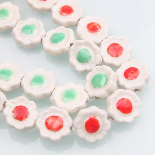 Flower Porcelain Beads, DIY 17mm 