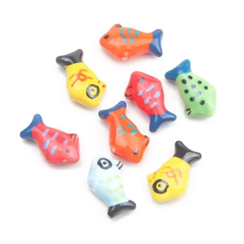 Perles porcelaine animaux, poisson, DIY, plus de couleurs à choisir Vendu par sac[