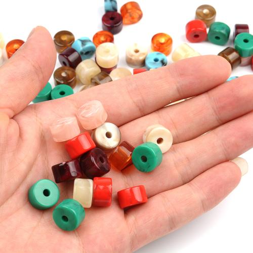 Zweifarbige Acryl Perlen, Zylinder, DIY, gemischte Farben, 8x12mm, Bohrung:ca. 3mm, 30PCs/Tasche, verkauft von Tasche[