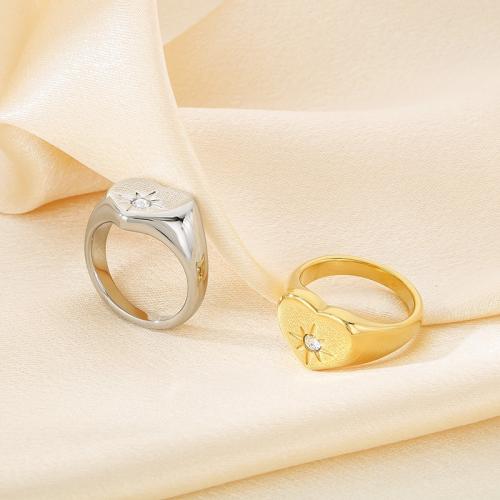 Bague en acier inoxydable , Acier inoxydable 304, coeur, Placage ionique sous vide, normes différentes pour le choix & pour femme & avec strass, plus de couleurs à choisir, Vendu par PC